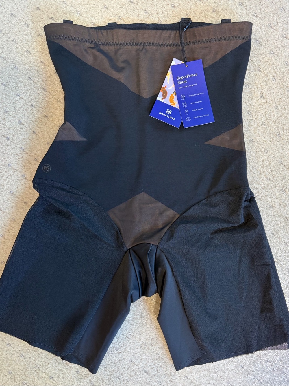 NWT Honeylove SuperPower Short High Waist Sculpting Shapewear Black Medium M